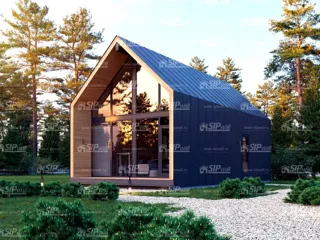 75 m² ev, “Barnhouse Otrazhenie” projesi, Beloostrov kasabası: proje görselleştirmesi