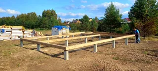 Haus 61,2 m² nach individuellem Projekt, Dorf Shashmurka: Fundament und Grundrahmen