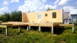 Haus 70 m², Projekt „Finnisch 70“, Siedlung Kolobovo: Wandmontage