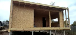 Haus 54 m², Projekt „N4O-54“, Dorf Lezhnevo: Wandmontage
