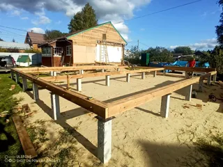 Haus nach individuellem Projekt, Gebiet Wladimir: Fundament und Grundrahmen
