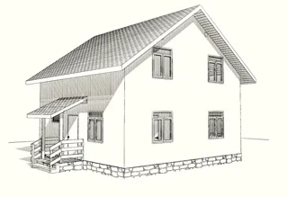 Haus 128 m² nach individuellem Projekt, Dorf Mologino: Projektvisualisierung