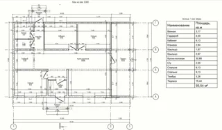 Haus 93,54 m² nach individuellem Projekt, Siedlung Karavaevo: Projektgrundriss