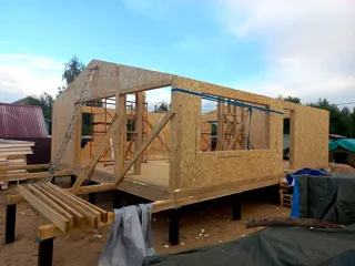 Haus 100 m², Projekt „Barnhouse 76.1“, Gebiet Moskau: Wandmontage