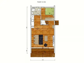 Haus 99,5 m², Projekt „Barnhouse Otrazhenie“, Region Leningrad: Grundriss des Projekts