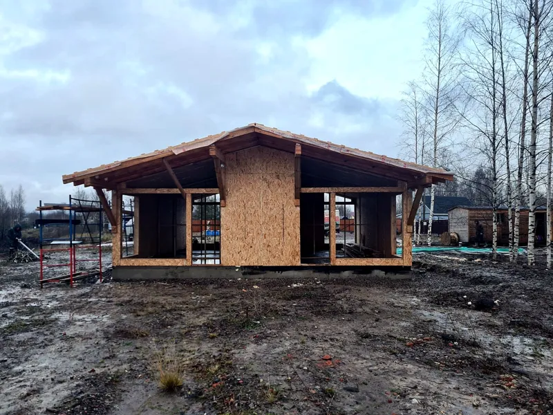 Haus 98 m², Projekt „Fachwerk 98“, SNT „Kowaljowo“