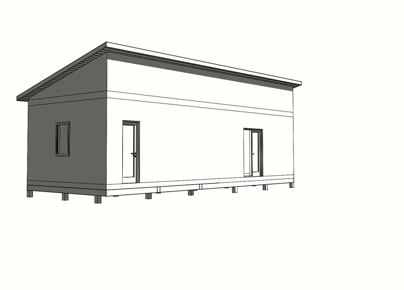 Anbau 47 m² nach individuellem Projekt, Dorf Kezelevo