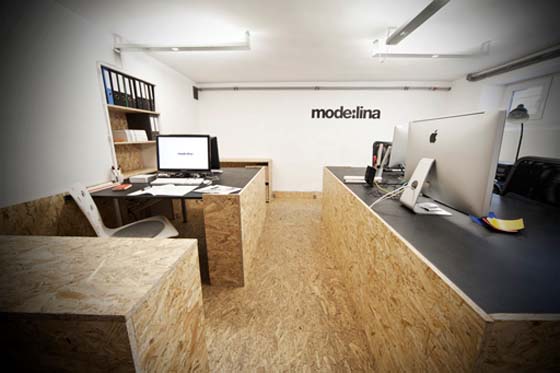 Office furniture made of OSB-3